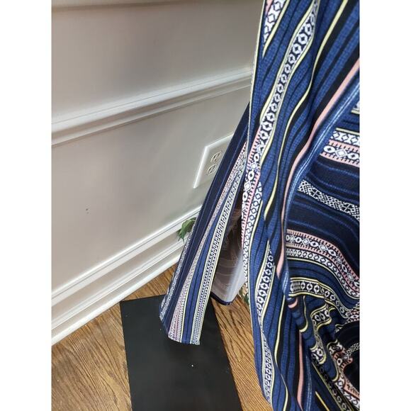 BCBGMAXAZRIA Long Maxi Dress Womens Small Multi Geo Print Pleated Drape Pocket - Picture 9 of 12